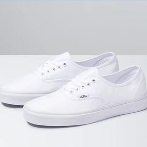 White authentic low top vans